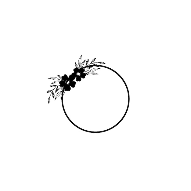 ベリーの花輪が描かれた円