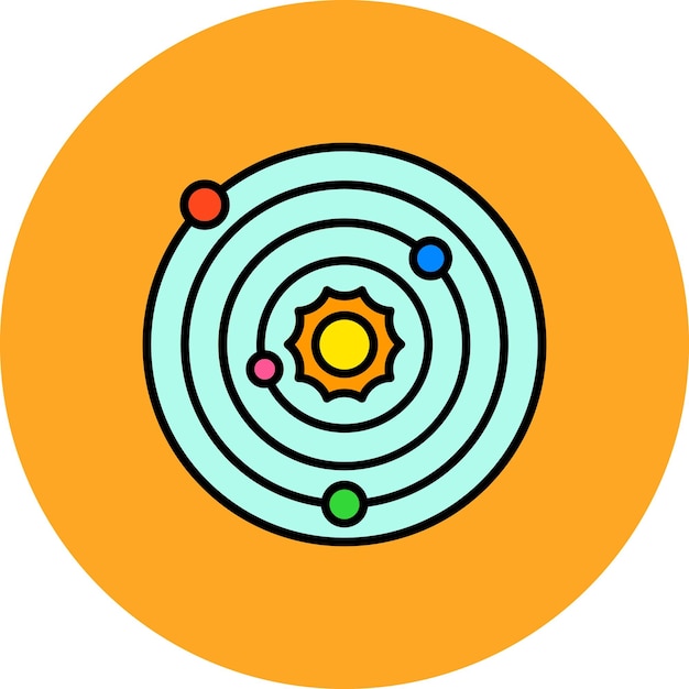 Vector a circle with a yellow background that has a circle in the center