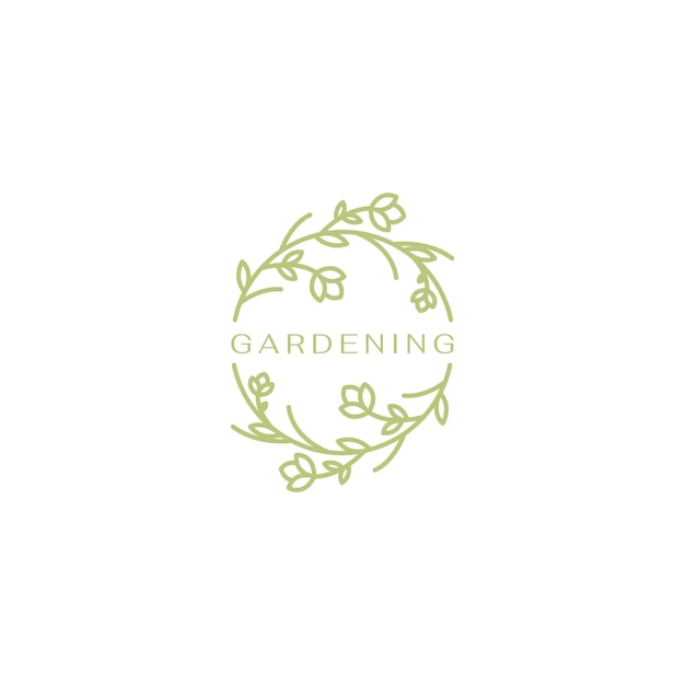 Circle ying yang flower leaves logo design