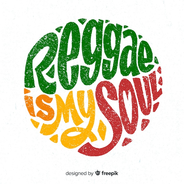 Vector circled text reggae background