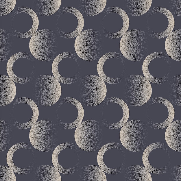 Circles 50s 60s Retro Style Seamless Pattern Trend Dot Work Abstract Background Cool Abstraction