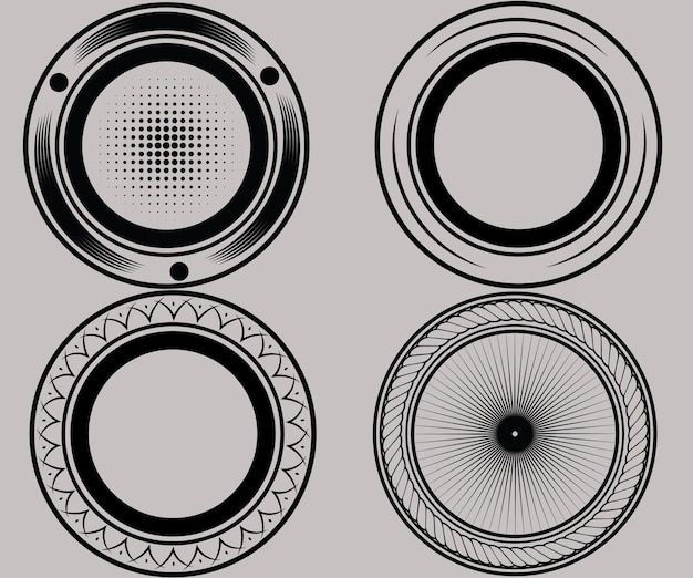 서클 프레임 장식 요소 디자인입니다.