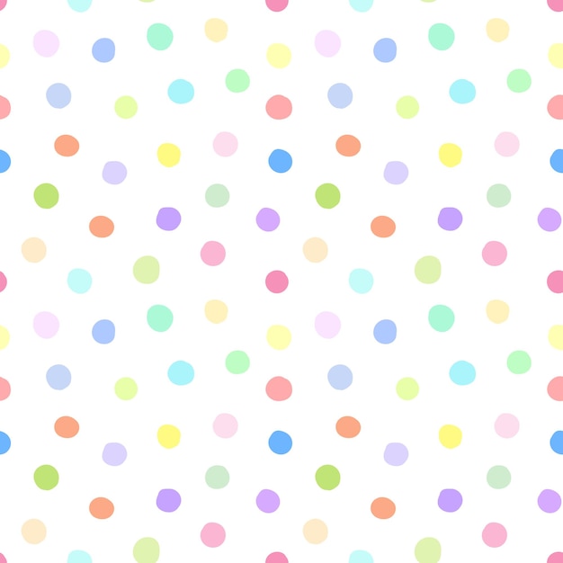 Vector circles pattern seamless hand drawn pattern with colorful dots vector illustration