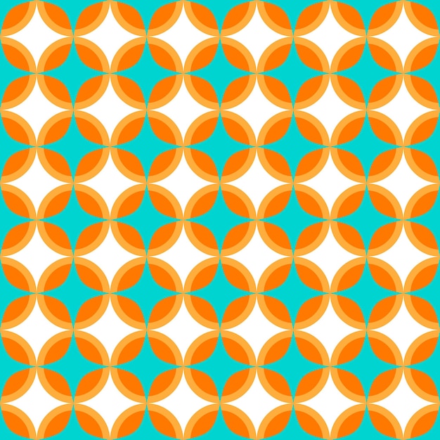 Circles and rhombuses. Vector illustration, bright seamless geometric pattern.