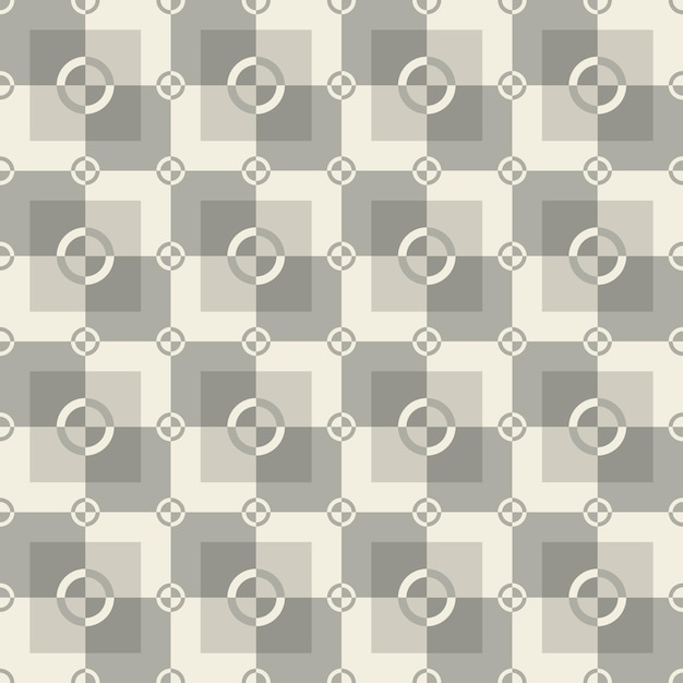 Vector circlesquares vector seamless pattern in gray and white colors