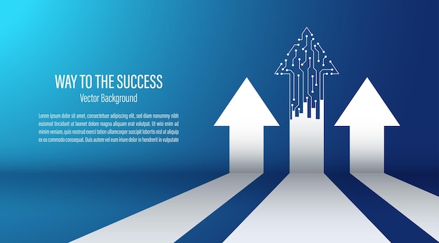 Circuit arrow growth up the business success goal target technology Tech growth and innovation Business and financial strategy concept Vector illustration