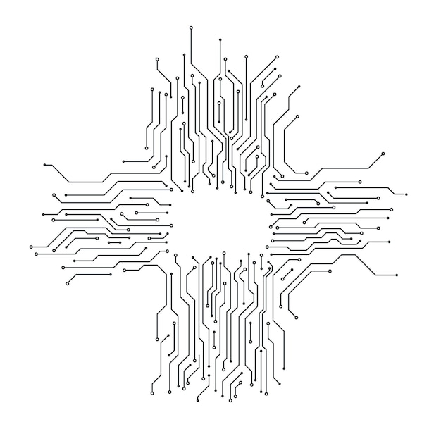 回路基板の背景カードの細い線のグラフィック デザインのベクトル