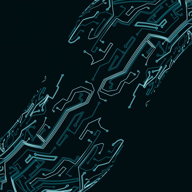 Fondo del circuito, illustrazione di tecnologia, concetto di arte