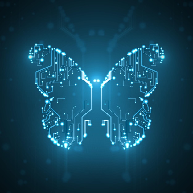 Circuit board background technology illustration butterfly illustration