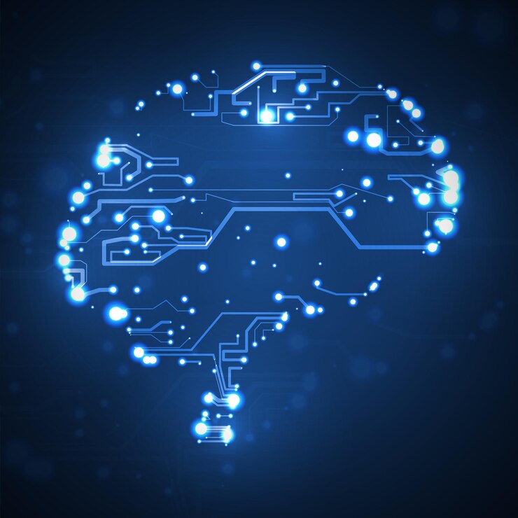 Vector circuit board background technology illustration form of brain