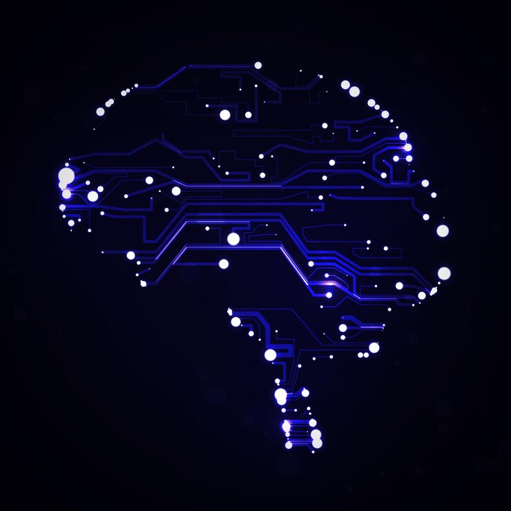 Vector circuit board background technology illustration form of brain