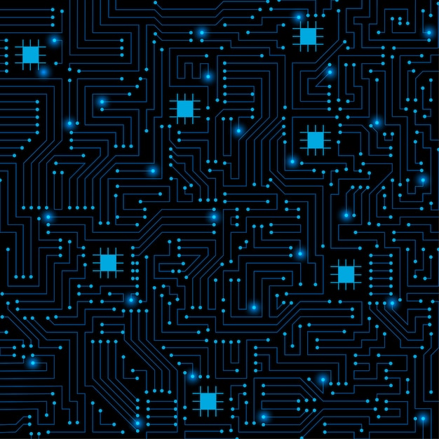 Vector circuit board black background.