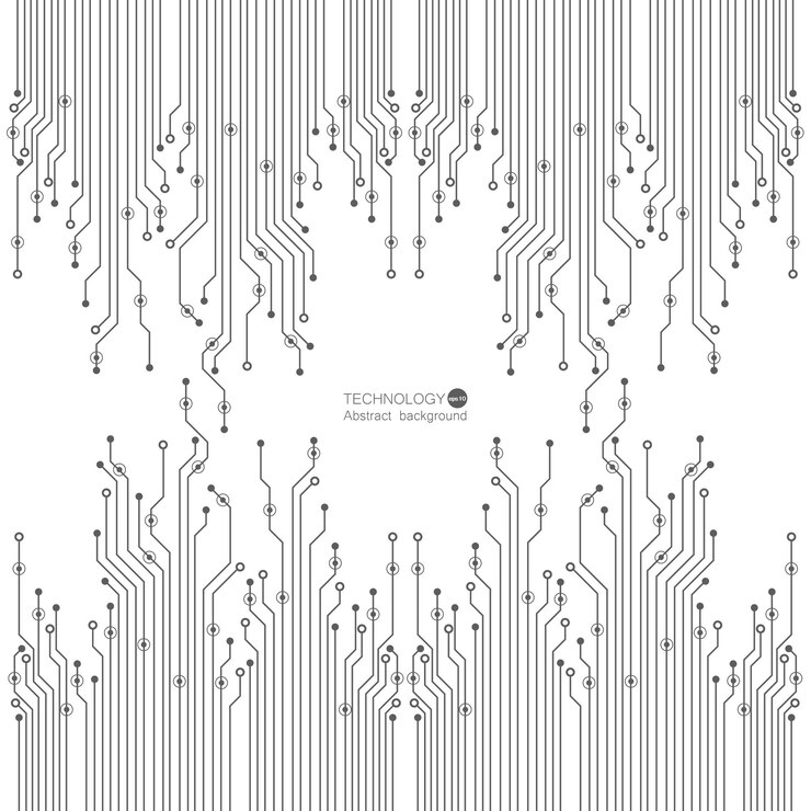 Vector circuit board chipset abstract technology background with  technological elements