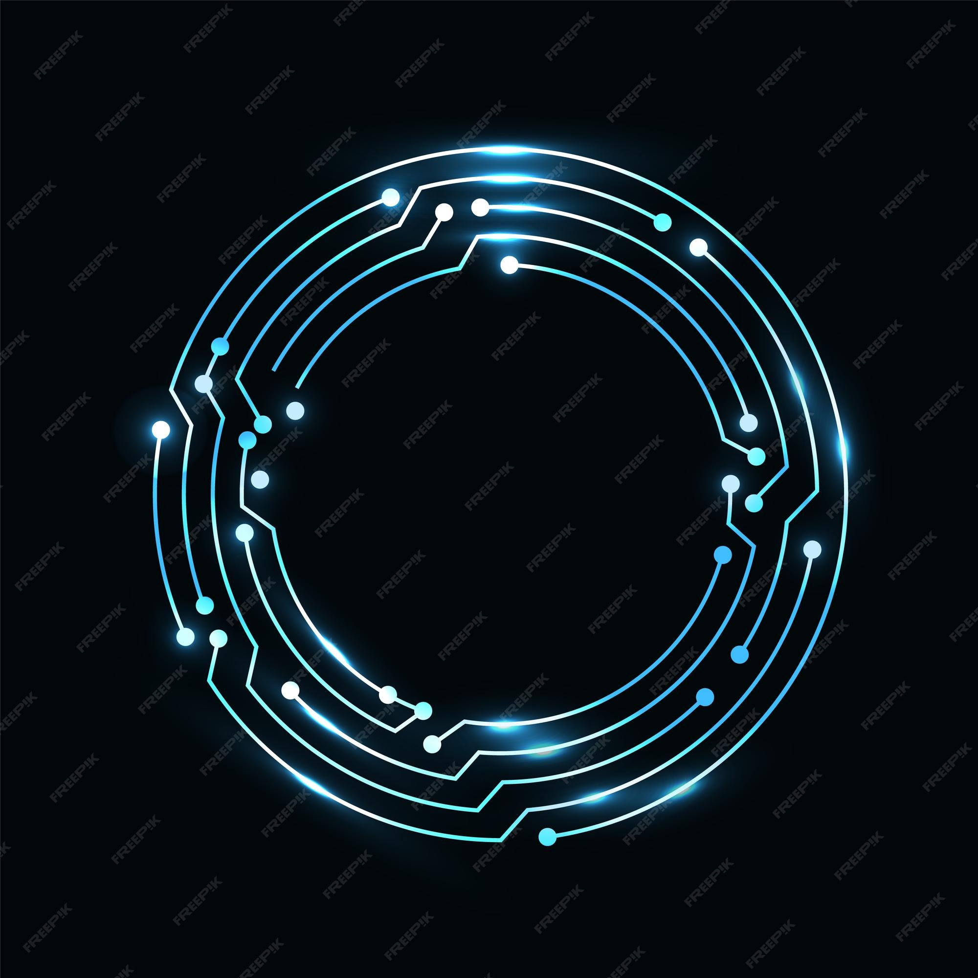Premium Vector | Circuit board circle frame Abstract digital round ...