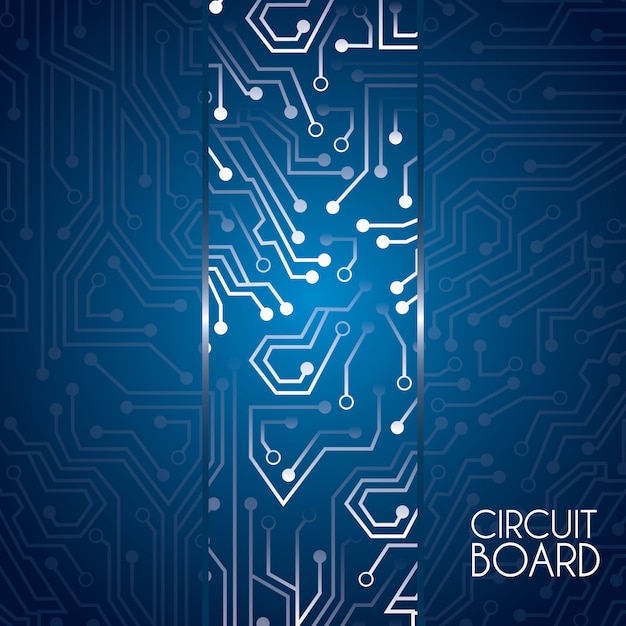 circuit board design over blue background