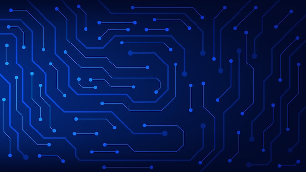 Vector circuit board on electric background with blue lighting