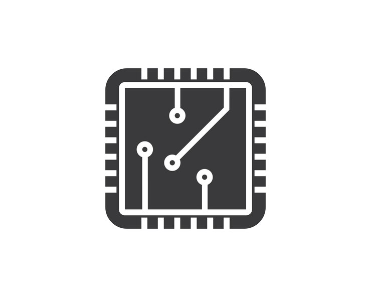 Vector circuit board linecpuchip icon logo illustration vector design