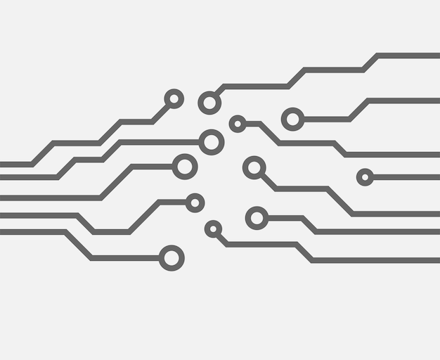 技術ベクトル図の回路基板パターン ドットとライン