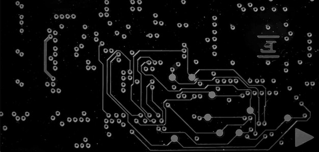 Circuit Board Realistic Vector Illustration Black and White Background