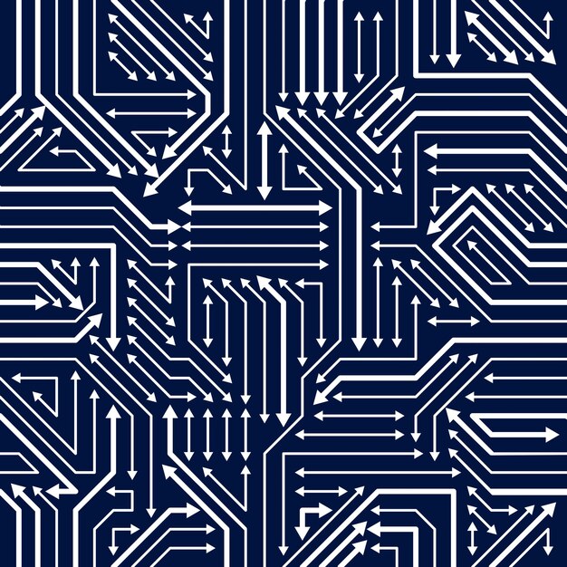 Vector circuit board seamless pattern, vector background. microchip technology electronics wallpaper repeat design.