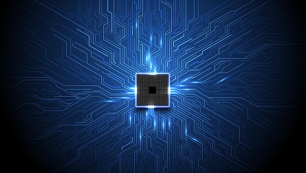 Vettore scheda a circuito sfondo tecnologico processori per computer centrali concetto di cpu chip digitale della scheda madre