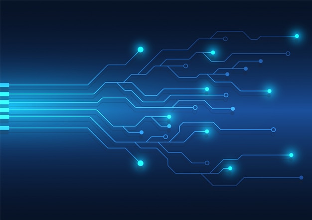 Priorità bassa di tecnologia del circuito con il sistema di collegamento di dati digitali alta tecnologia e il disegno elettronico del computer