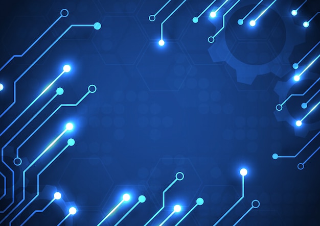 Circuit board technology background with hi-tech digital data connection system and computer electronic