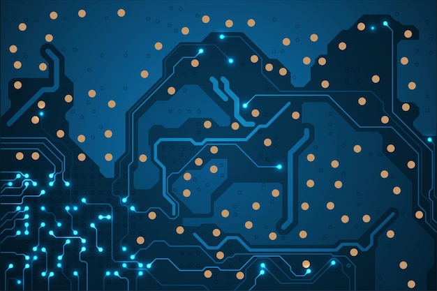 Circuit board vector background. Electronic computer hardware technology. Motherboard