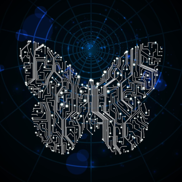 Vector circuit board vector background technology illustration butterfly illustration eps10