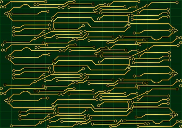 Vector circuit board with green background