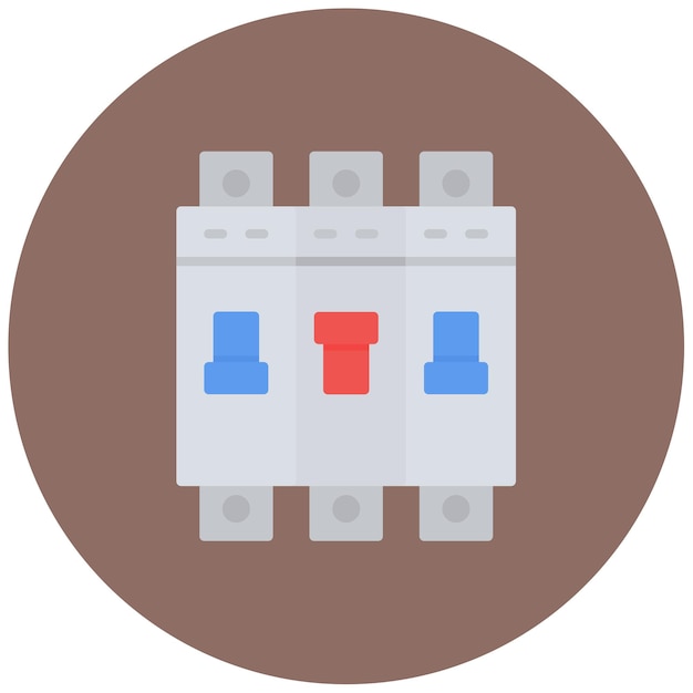 Circuit Breaker Flat Illustration