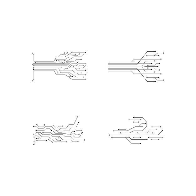 회로 원형 템플릿 벡터 일러스트 아이콘 디자인