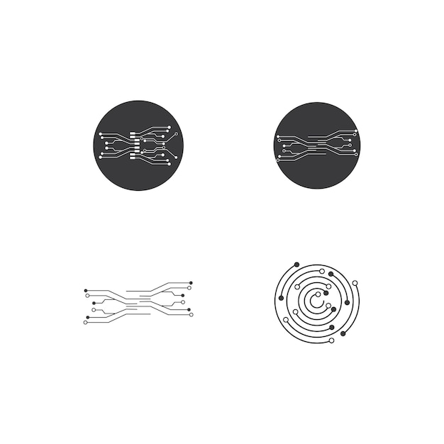 회로 원형 템플릿 벡터 일러스트 아이콘 디자인