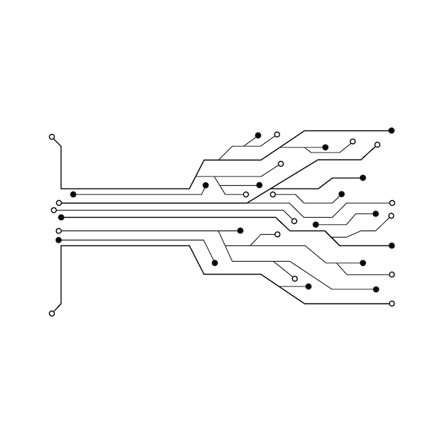 Circuit cirkel sjabloon vector illustratie pictogram ontwerp