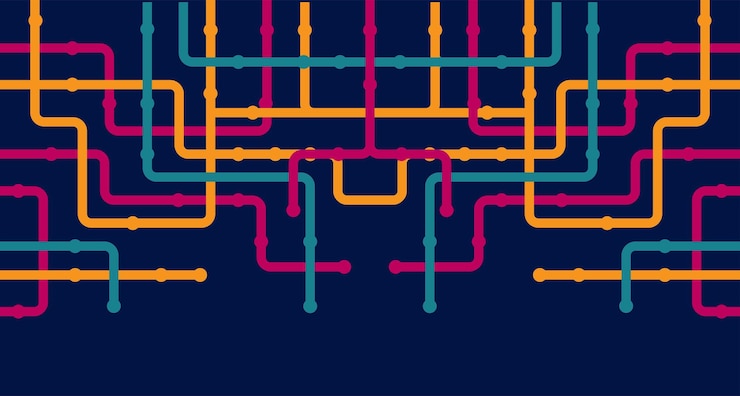 Vector circuit connect lines and dots