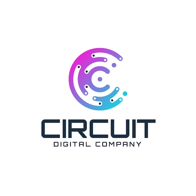 circuit digital letter c logo