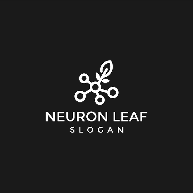 Circuit leaf vector logo