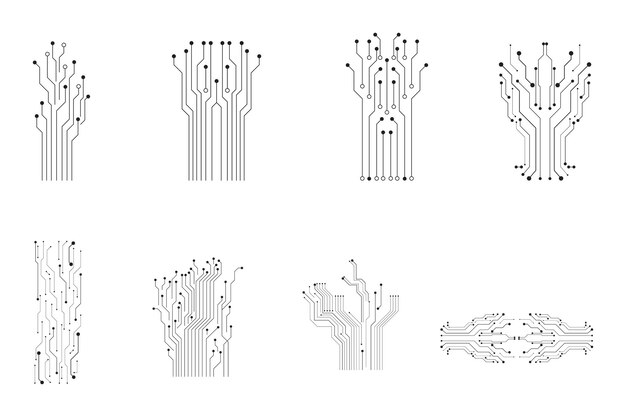 Circuit line board logo en symbool