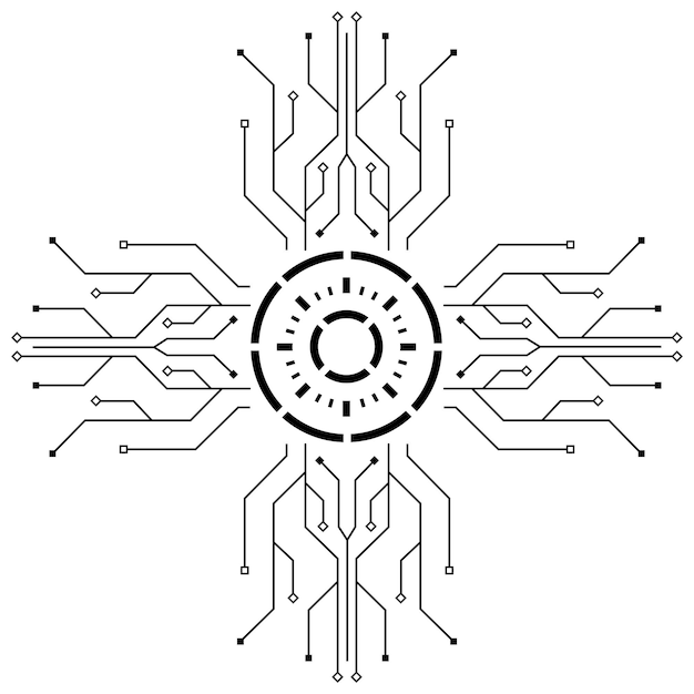 Circuit logo sjabloon vector pictogram illustratie ontwerp