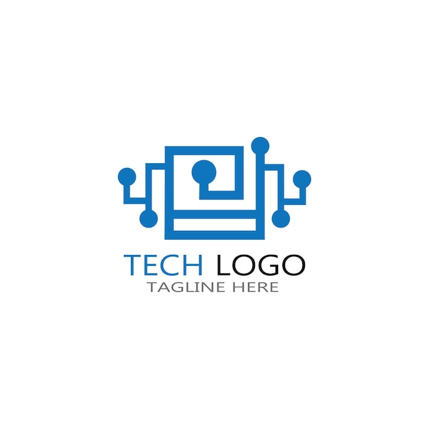 Circuit logo technology vector template