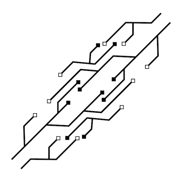 Disegno dell'illustrazione dell'icona di vettore del modello di logo del circuito