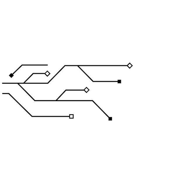 Disegno dell'illustrazione dell'icona di vettore del modello di logo del circuito