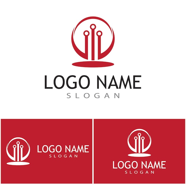 Circuito logo template illustrazione vettoriale icona design