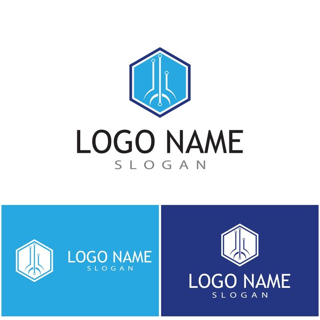 Circuito logo template illustrazione vettoriale icona design