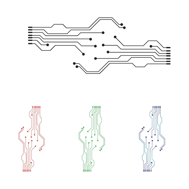Vettore circuito logo template illustrazione vettoriale icona design