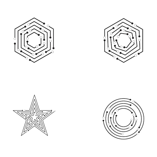 回路ロゴテンプレートベクトル