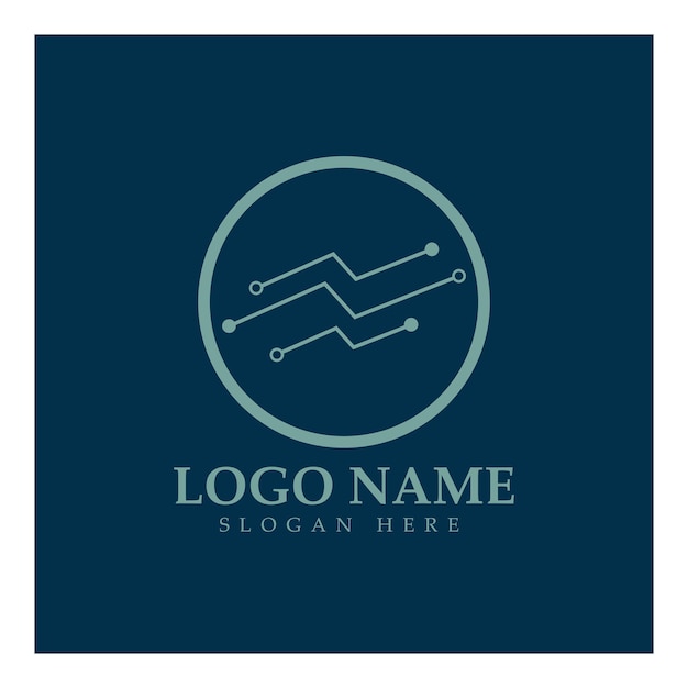 Vector circuit logo template vector