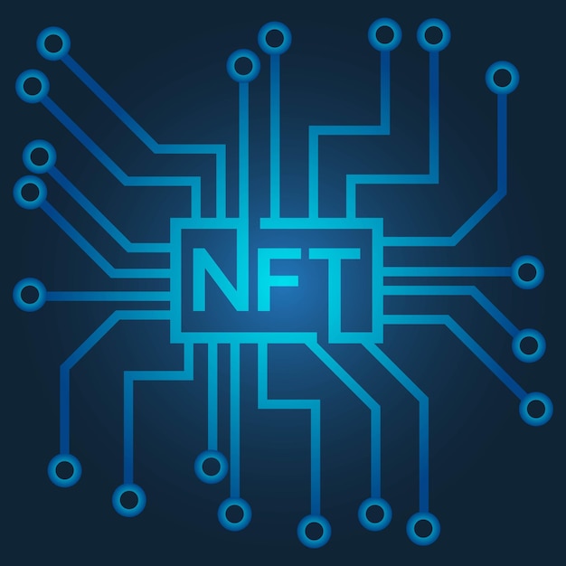 Circuit NFT tech background vector