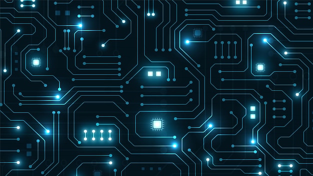 Circuit technische achtergrond met hi-tech digitaal gegevensverbindingssysteem en computer elektronisch design