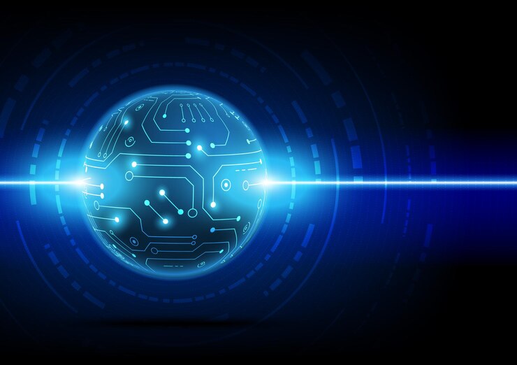 Circuit technische achtergrond met hi-tech digitaal